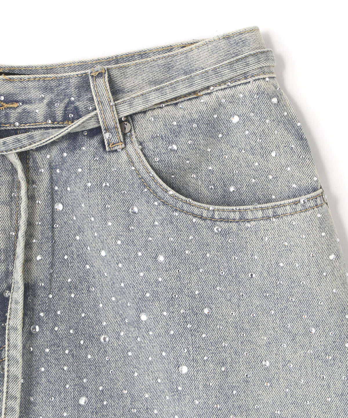 MAVYTH/メヴィス/CUT-OFF RHINESTONE DENIM SHORTS