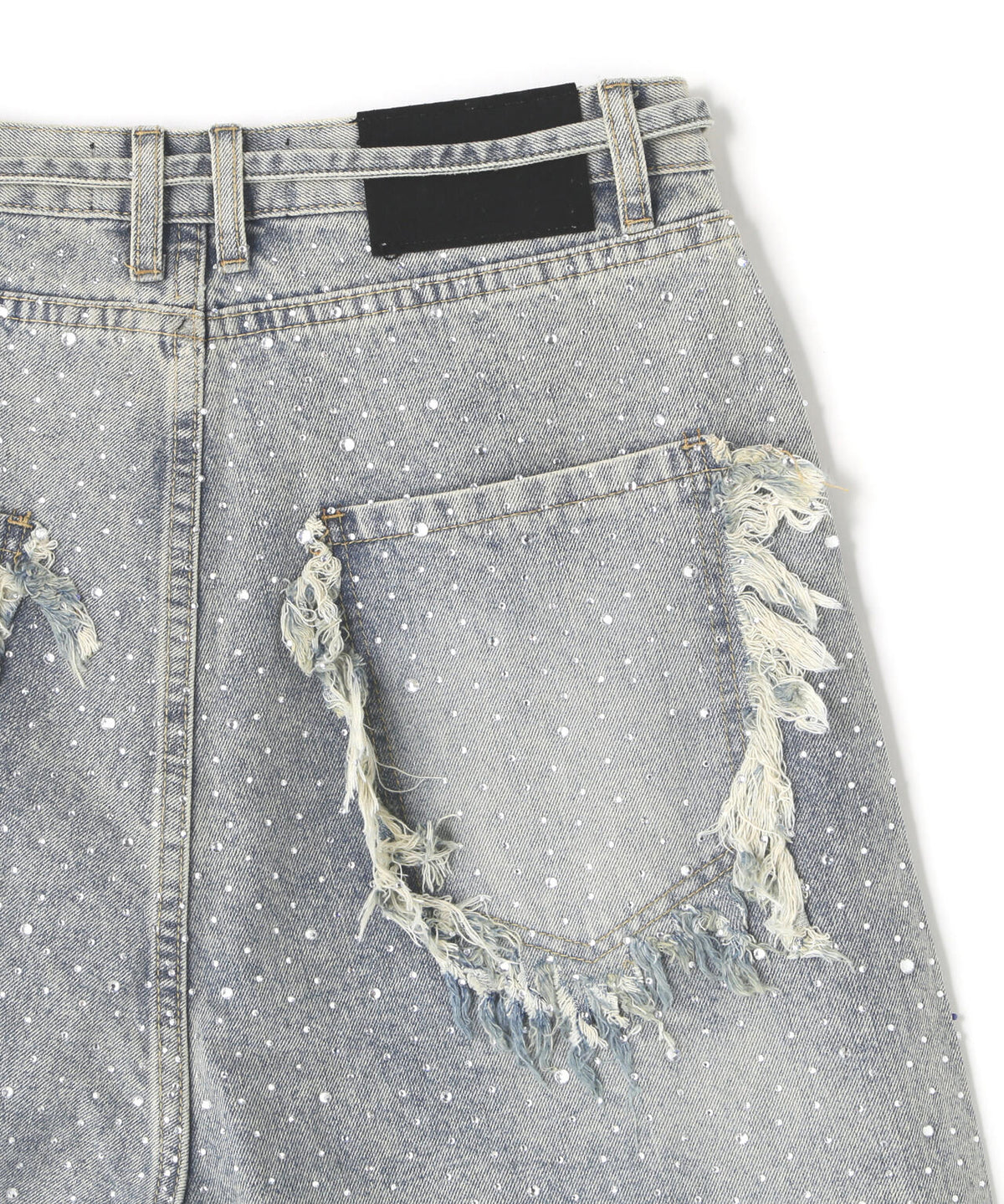 MAVYTH/メヴィス/CUT-OFF RHINESTONE DENIM SHORTS