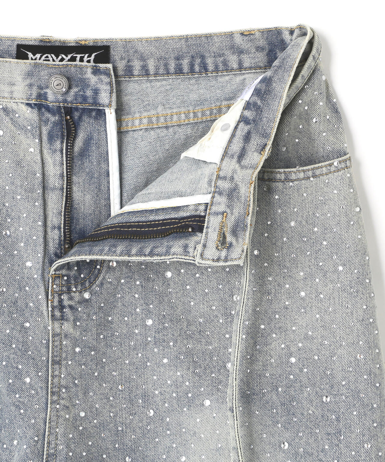 MAVYTH/メヴィス/CUT-OFF RHINESTONE DENIM SHORTS