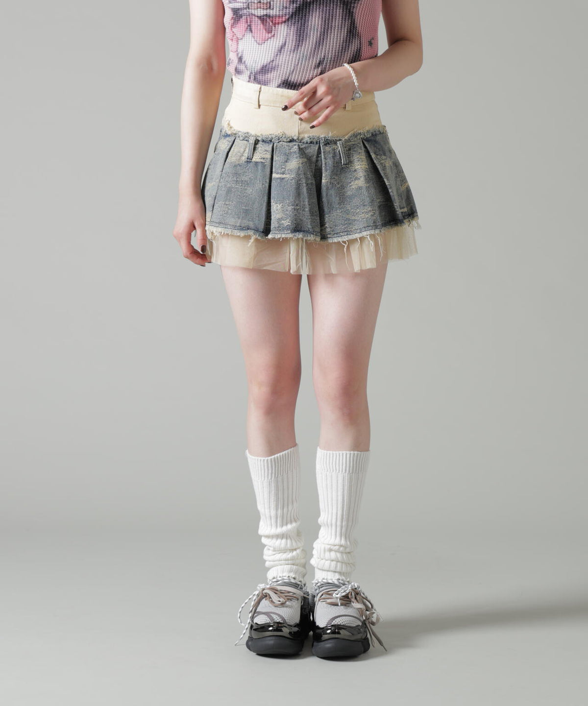 MAVYTH/メヴィス/DENIM PLEATS MINI SKIRT