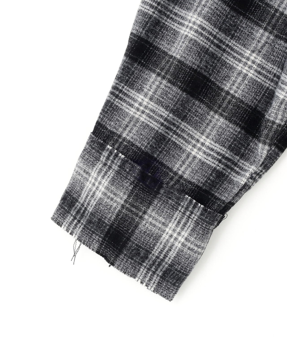 DankeSchon/ダンケシェーン/CUTOFF SWEATHOOD CHECK SHIRTS