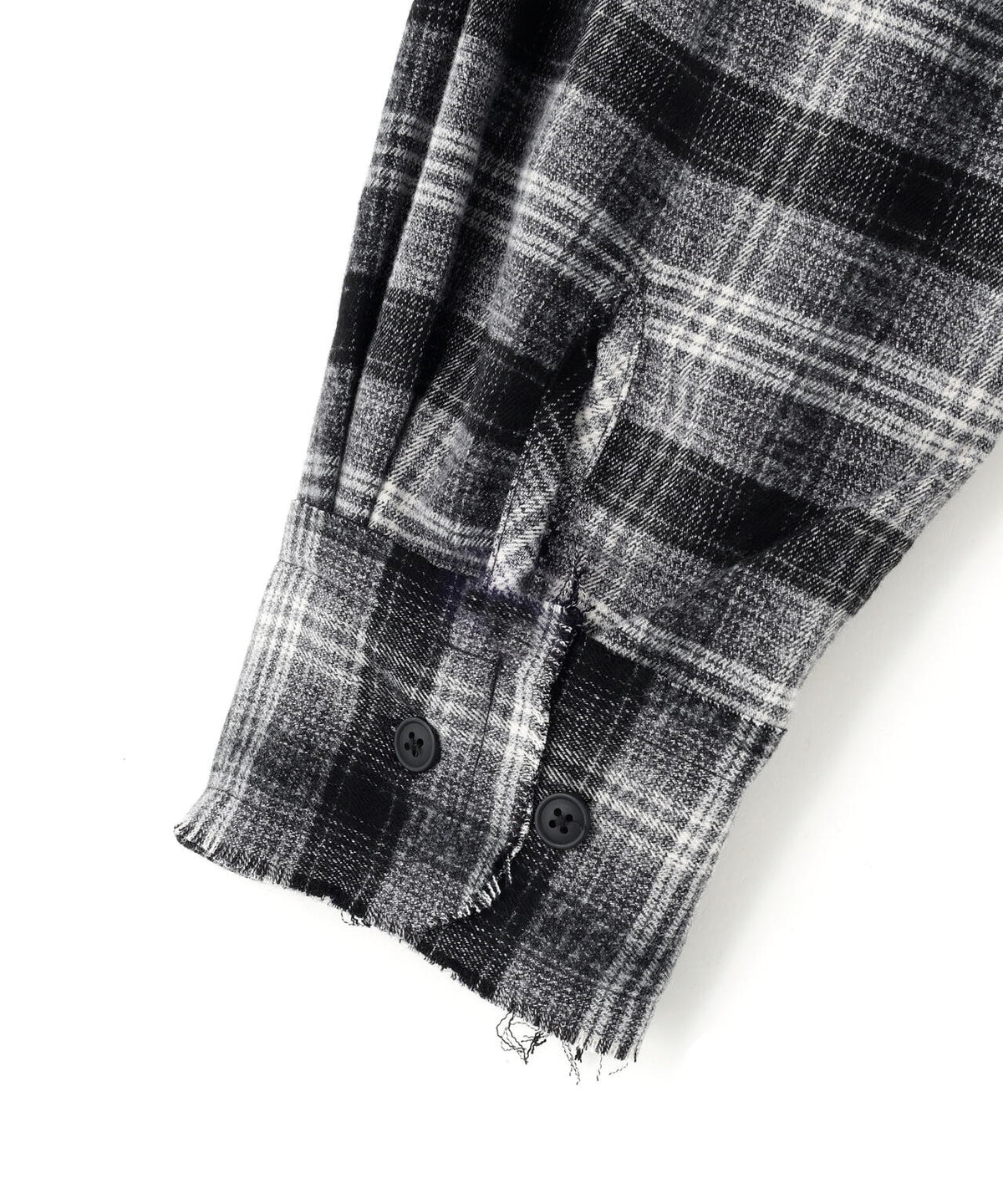 DankeSchon/ダンケシェーン/CUTOFF SWEATHOOD CHECK SHIRTS