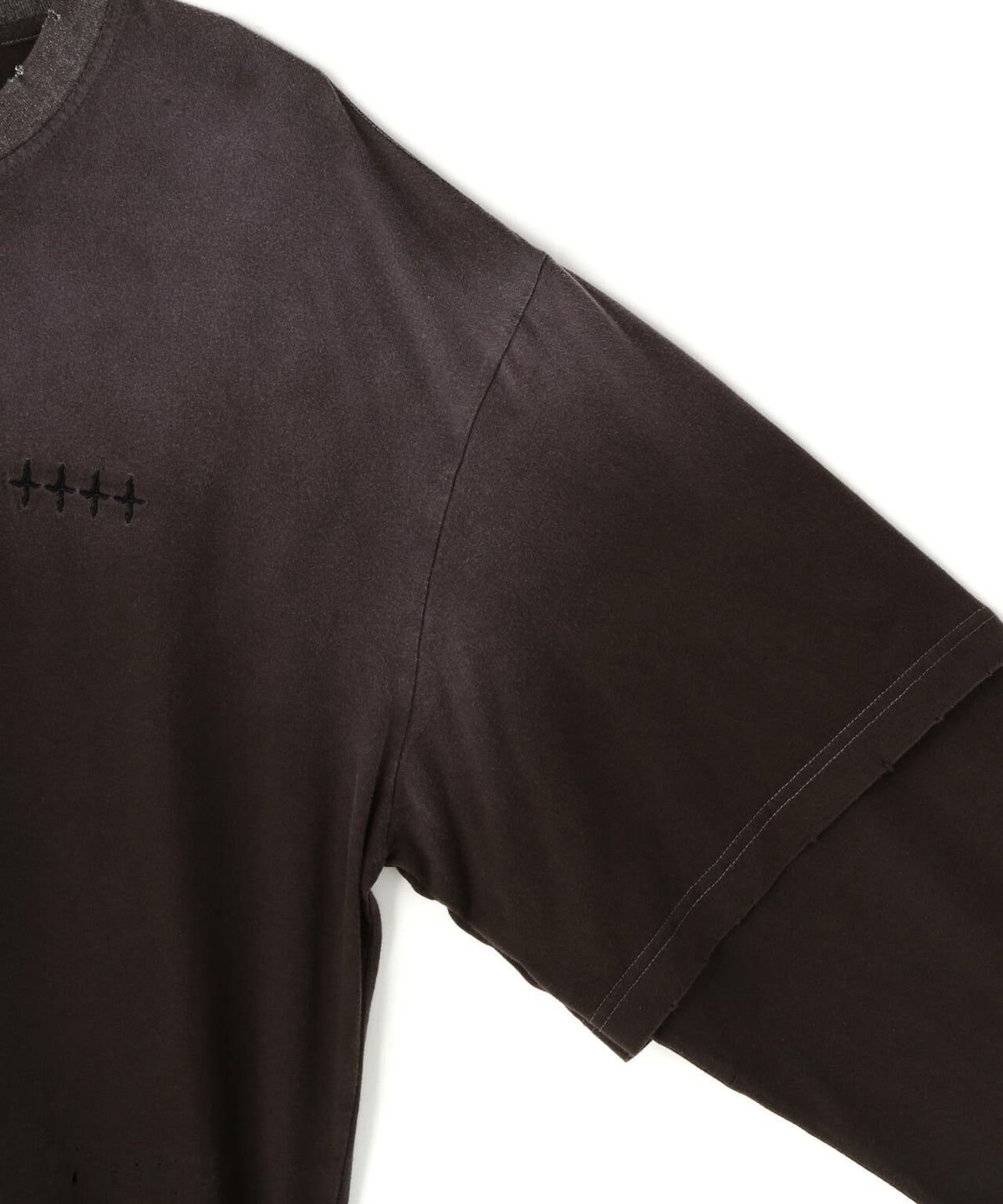 NOT4NERD/ノットフォーナード/DISTRESSED LAYER HENLEY NECK L/S TEE
