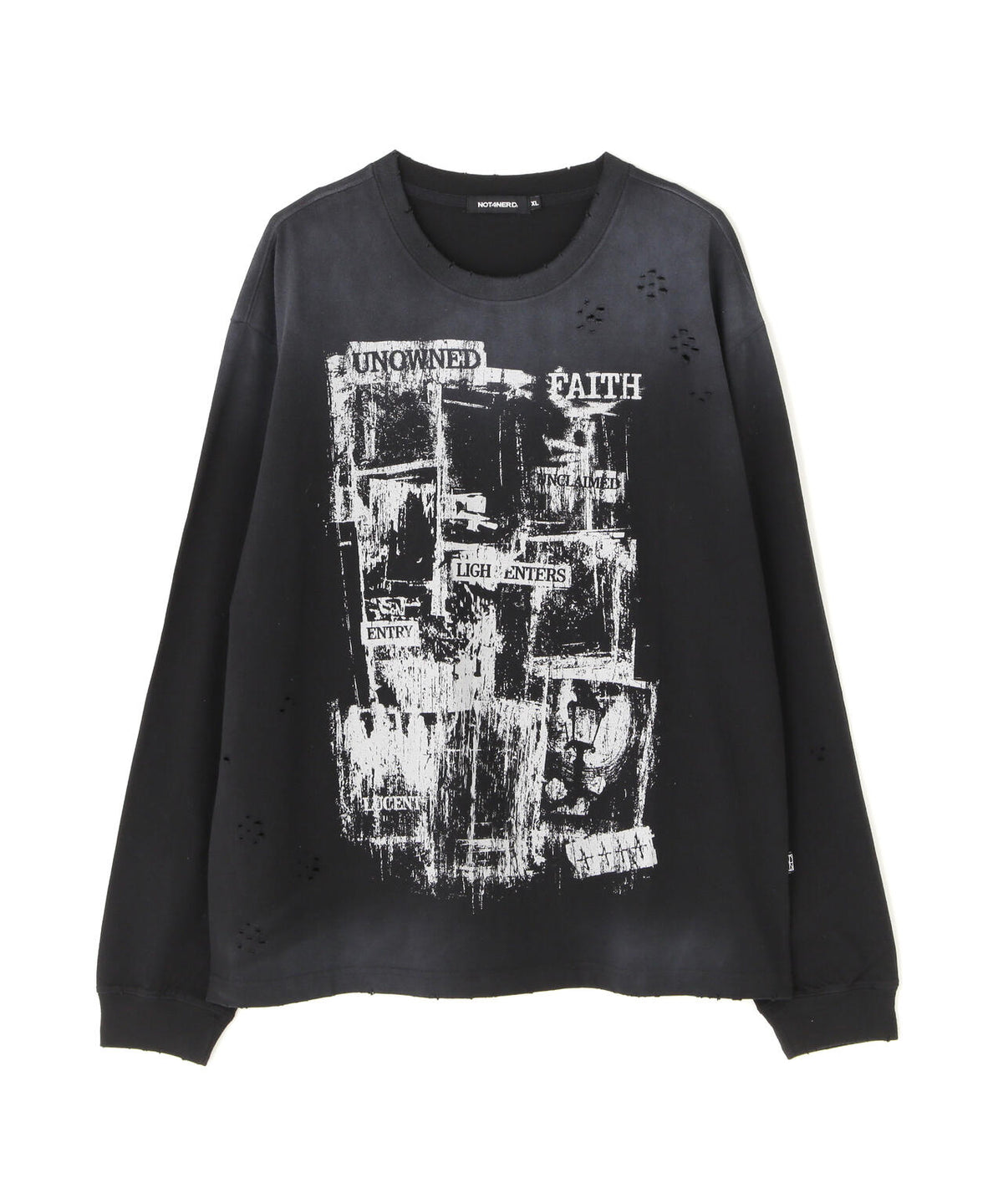 NOT4NERD/ノットフォーナード/Unknown Records Bleach Washed Long Sleeve Ligh