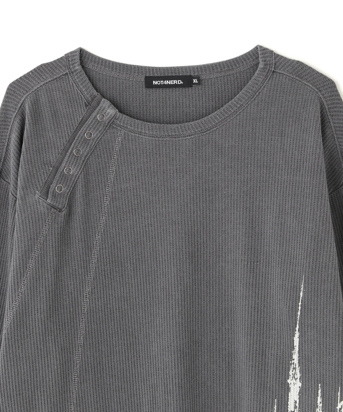 NOT4NERD/ノットフォーナード/DIAGONAL SEAM WFL HENLEY NECK L/S TEE