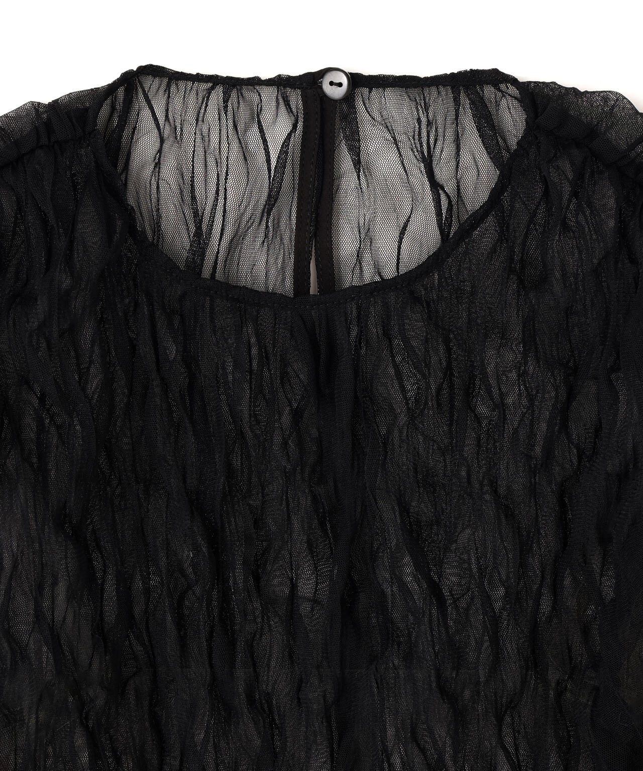 CLANE/クラネ/CRINKLED PLEAT SHEER TULLE TOPS