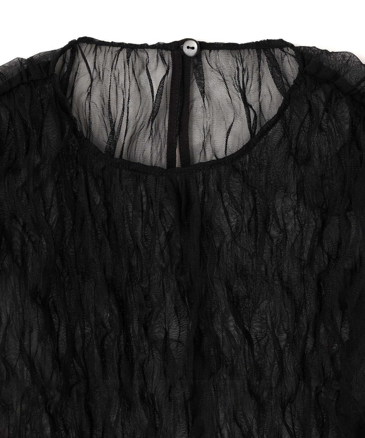 CLANE/クラネ/CRINKLED PLEAT SHEER TULLE TOPS