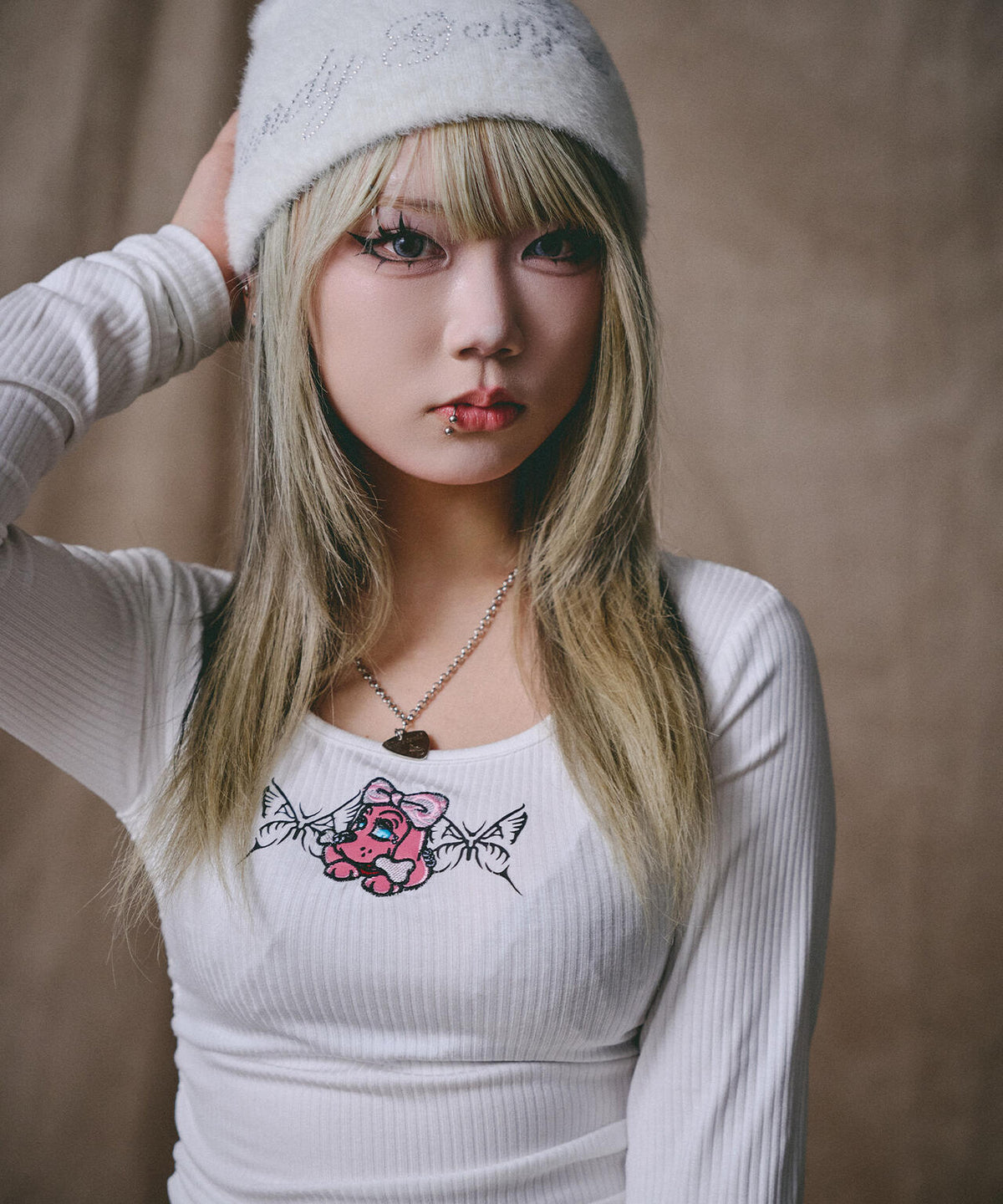 CANDYGALFY/キャンディーガルフィー/【LHP別注】絞り上げおへそリブ長袖TEE