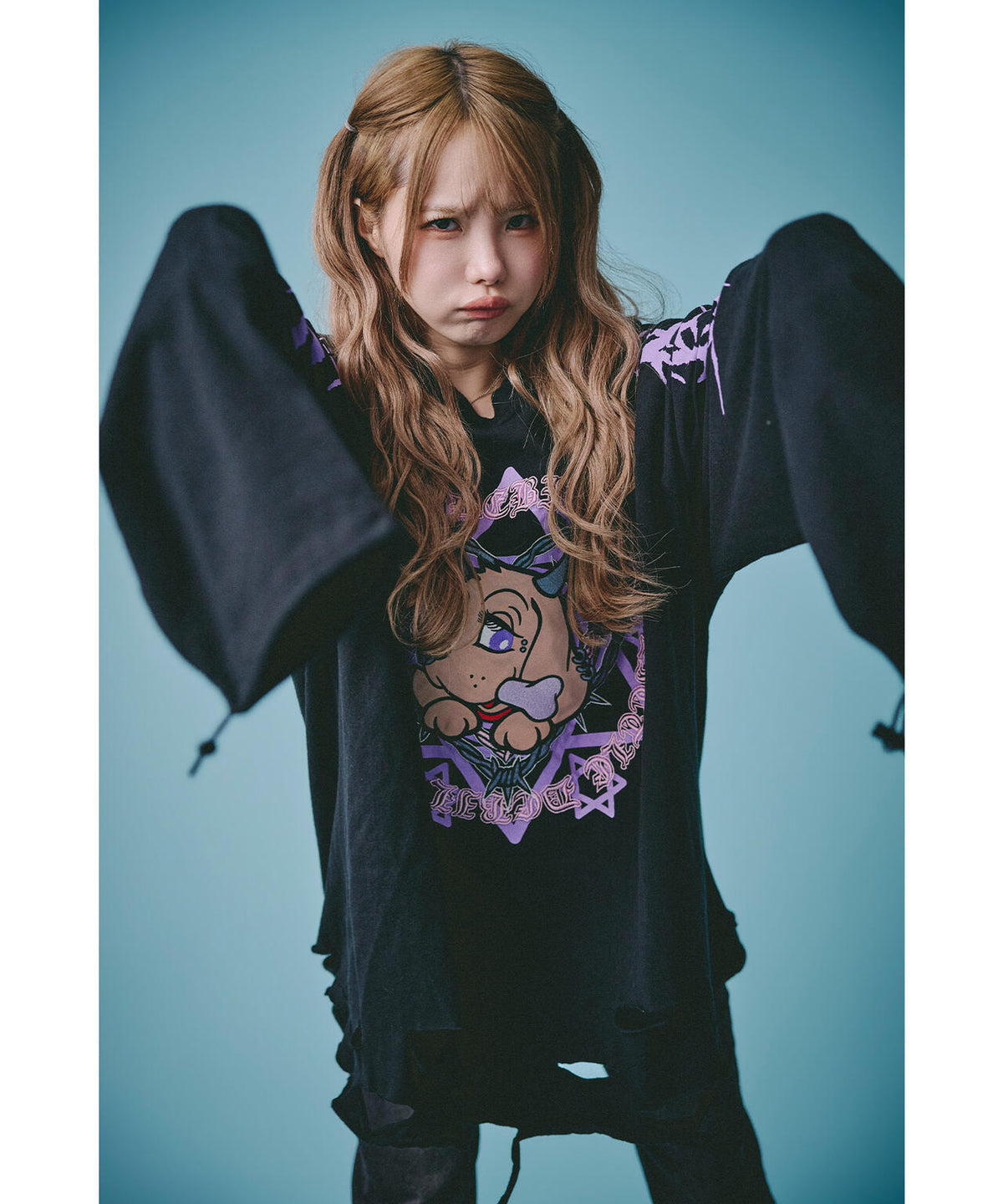 GALFY/ガルフィー/×松本いちか 小悪魔犬萌え袖ロンTEE