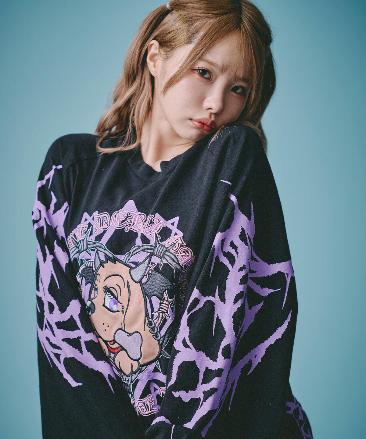 GALFY/ガルフィー/×松本いちか 小悪魔犬萌え袖ロンTEE