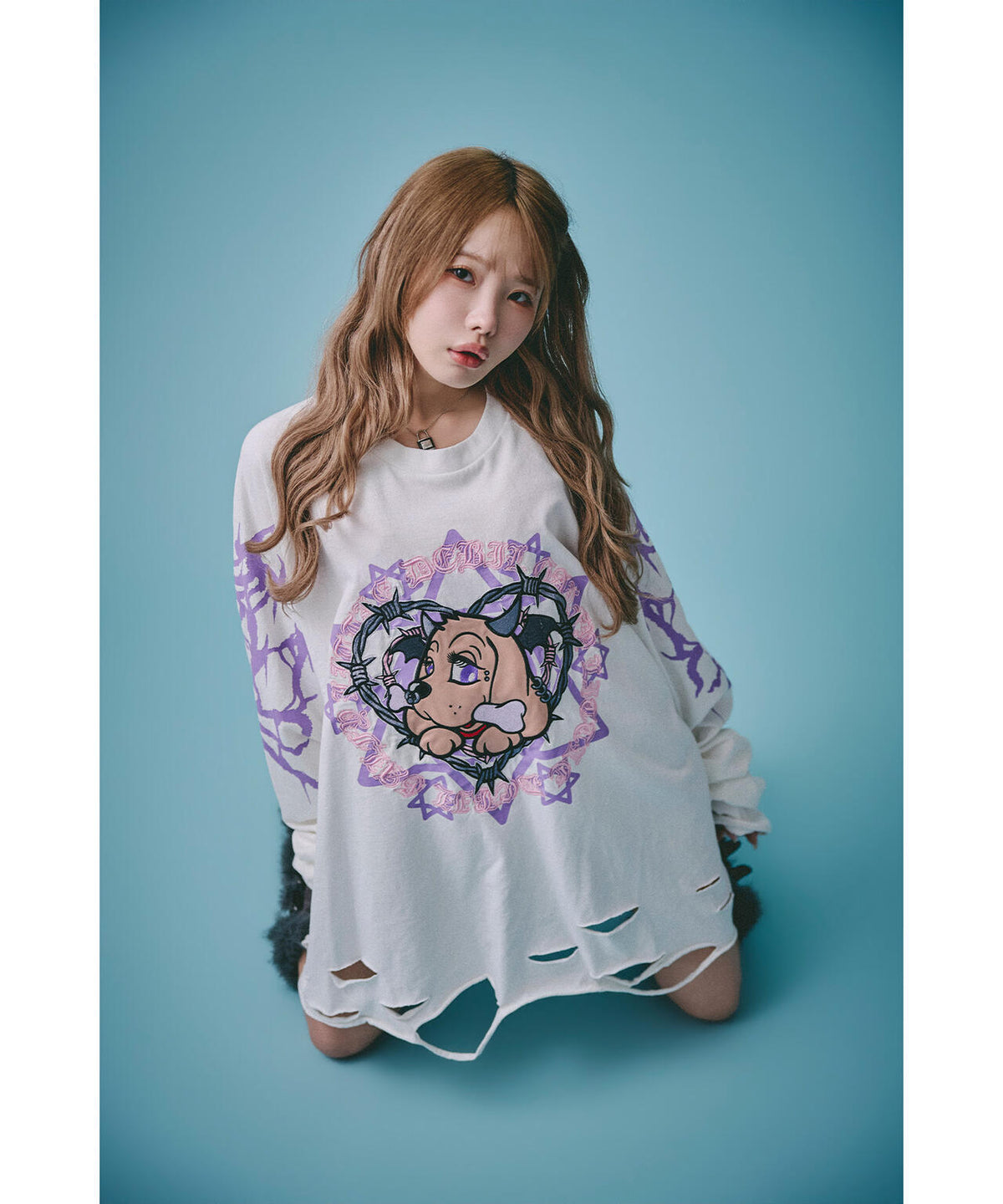 GALFY/ガルフィー/×松本いちか 小悪魔犬萌え袖ロンTEE