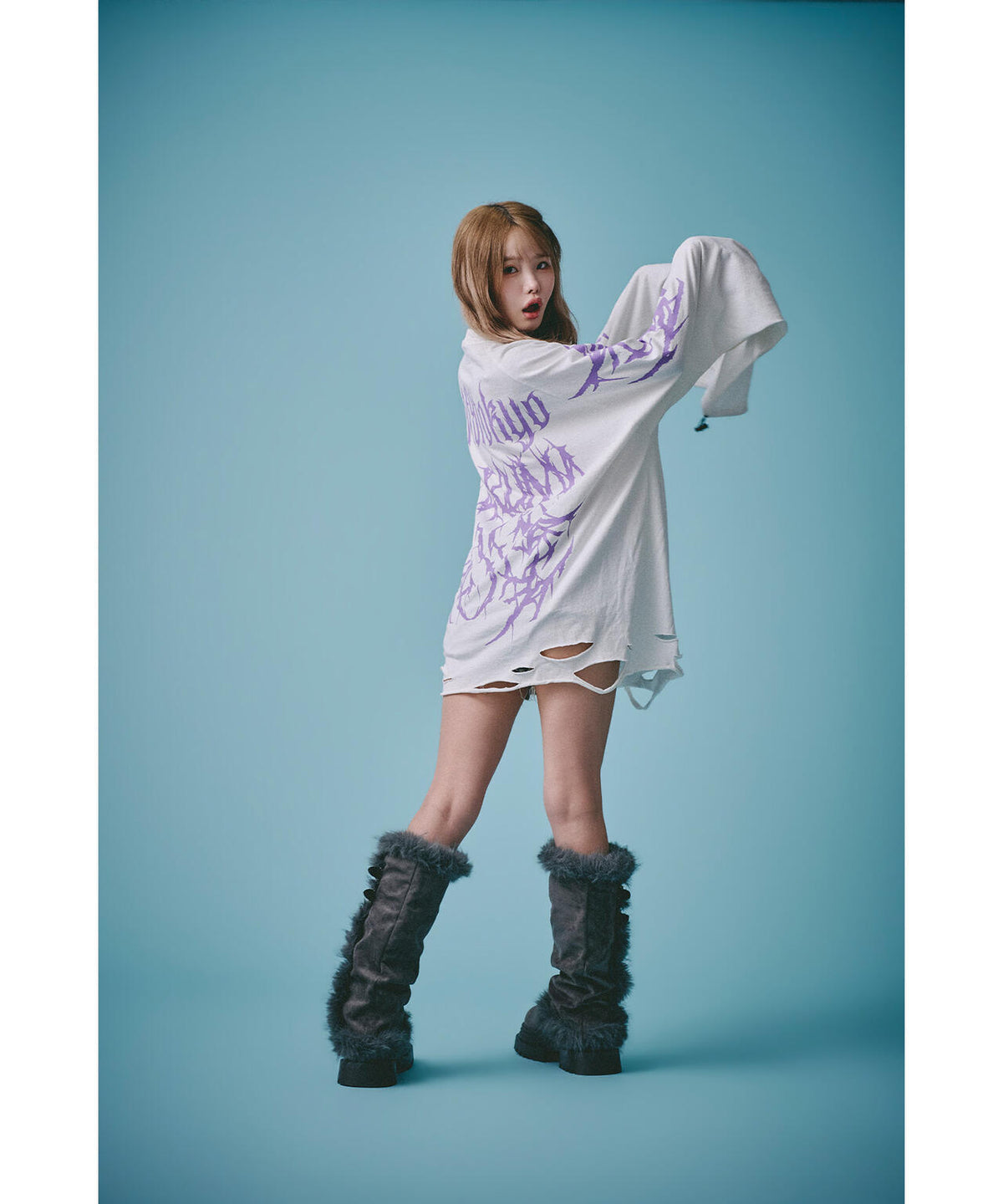 GALFY/ガルフィー/×松本いちか 小悪魔犬萌え袖ロンTEE