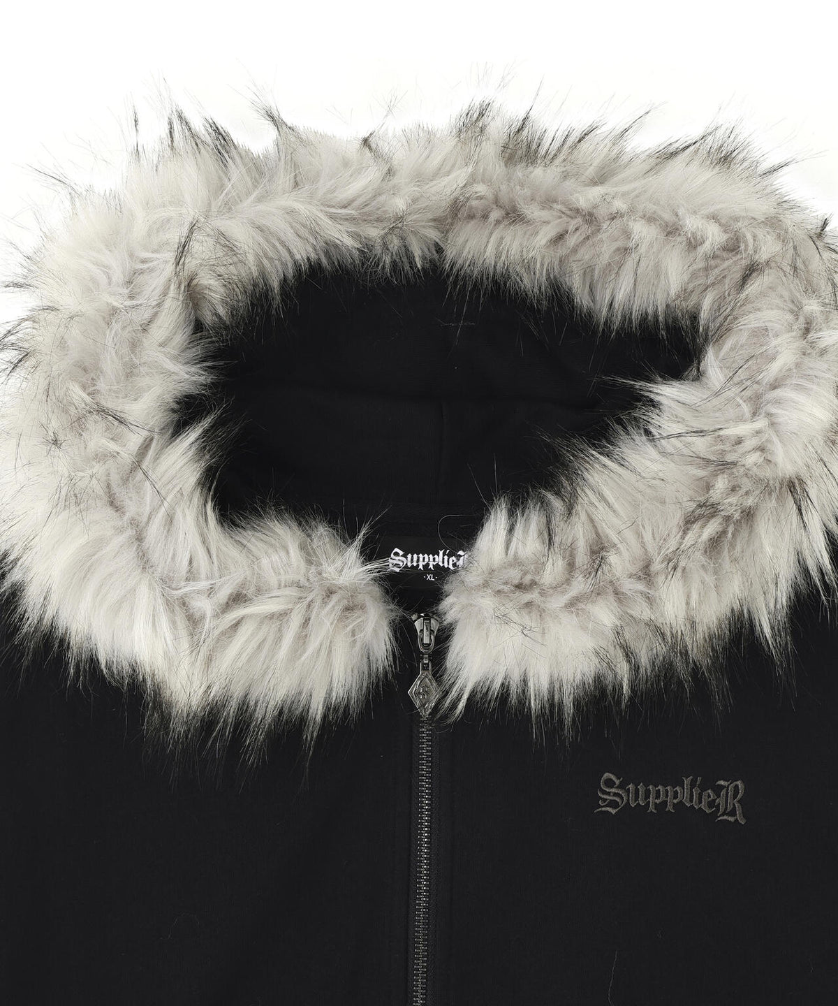 SUPPLIER/サプライヤー/Faux Fur Cross Zip Hoodie
