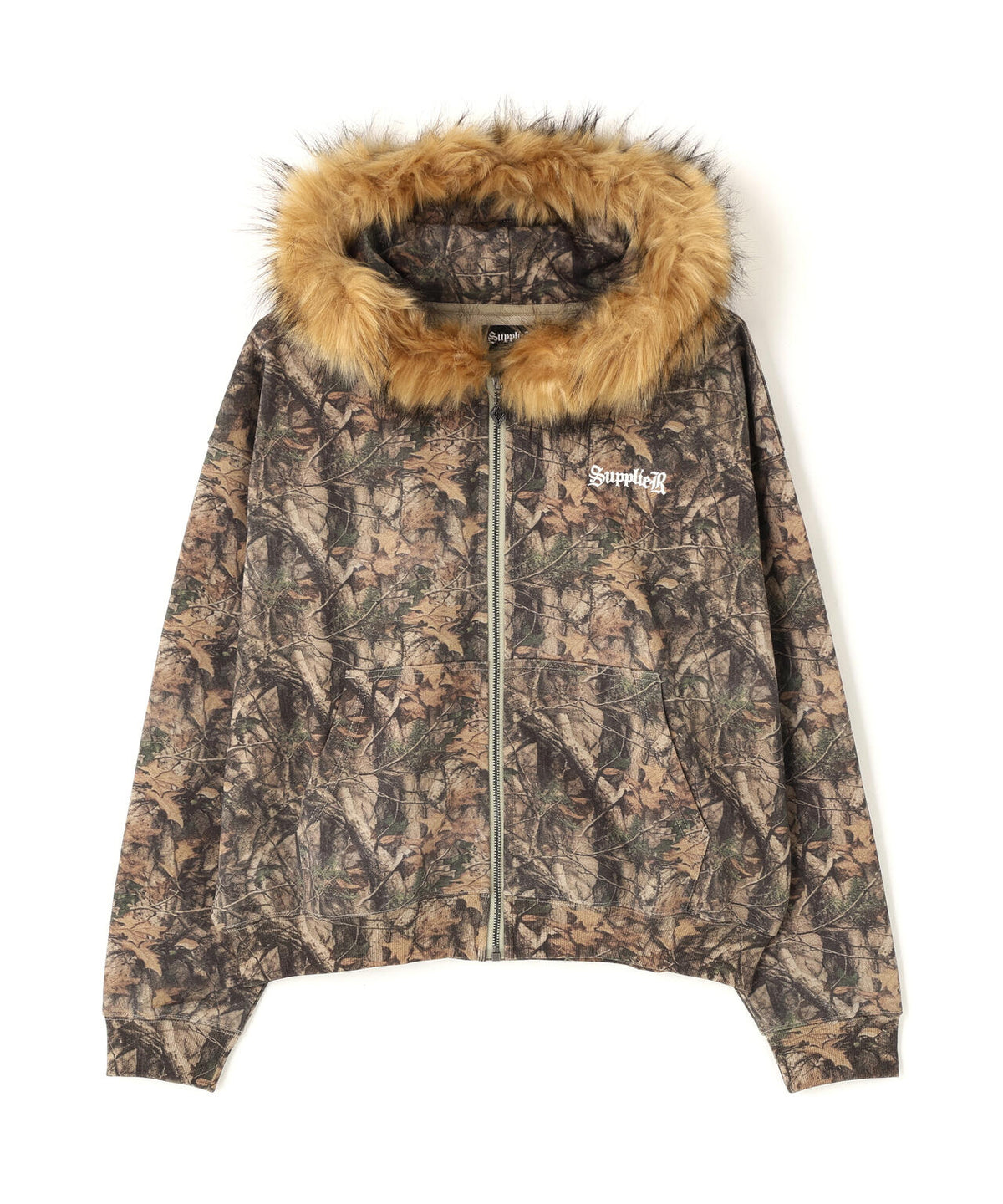 SUPPLIER/サプライヤー/Tree Faux Fur Cross Zip Hoodie