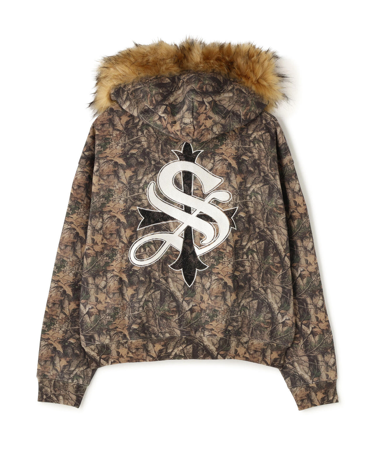SUPPLIER/サプライヤー/Tree Faux Fur Cross Zip Hoodie