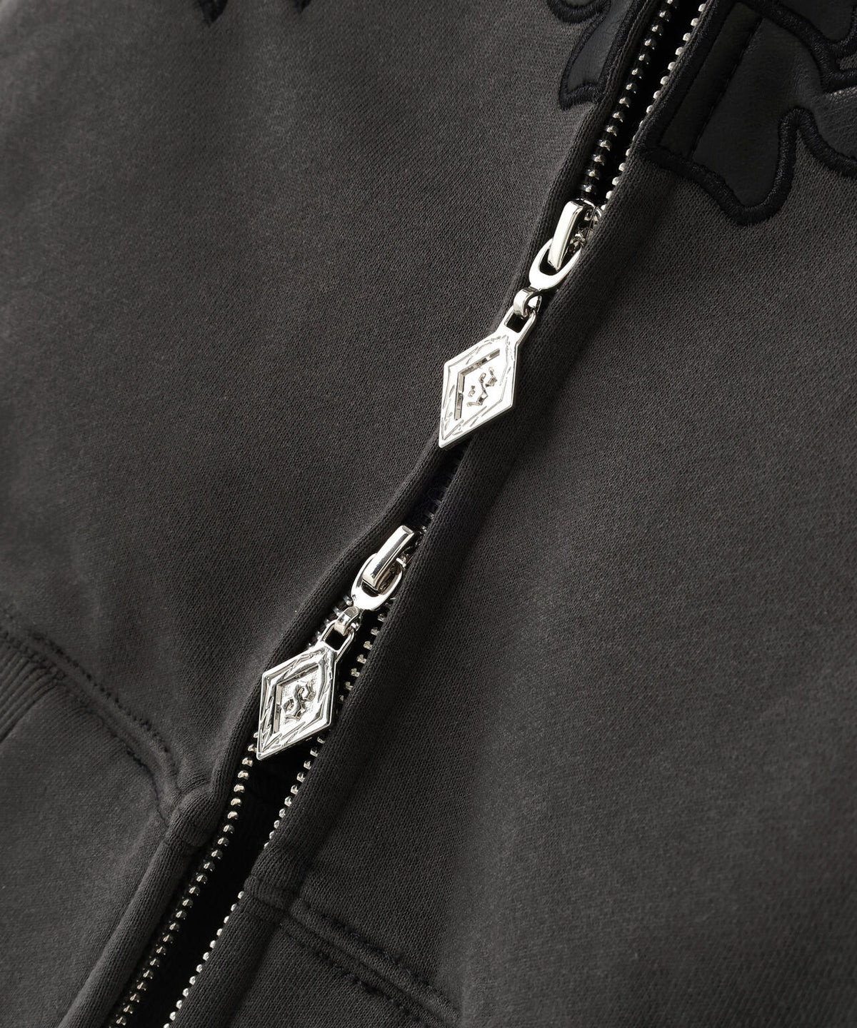 SUPPLIER/サプライヤー/Fire Bones Leather Patch Zip Hoodie