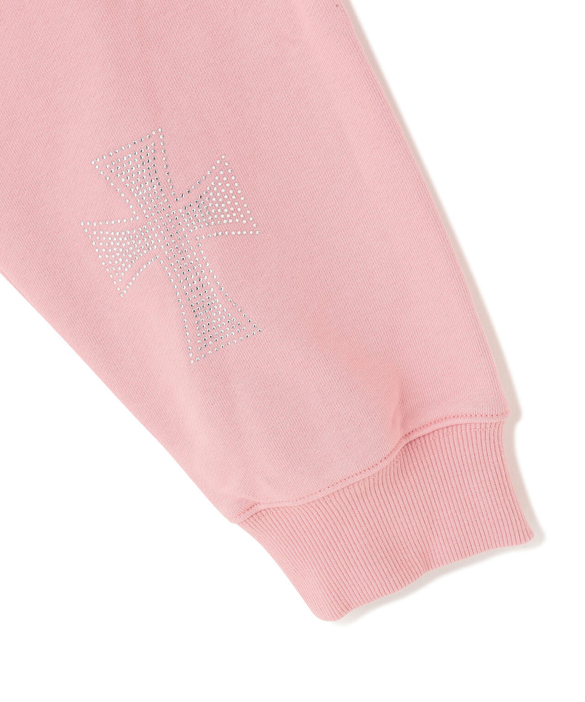 UNKNOWNLONDON/アンノウンロンドン/Pink Allover Cross Rhinestone Zip Hoodie
