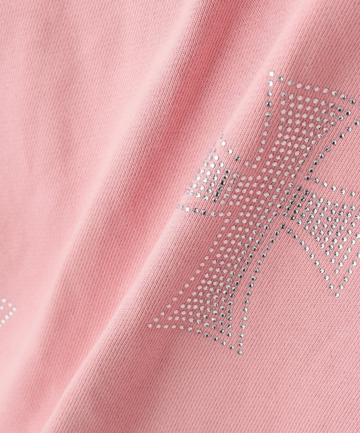 UNKNOWNLONDON/アンノウンロンドン/Pink Allover Cross Rhinestone Zip Hoodie