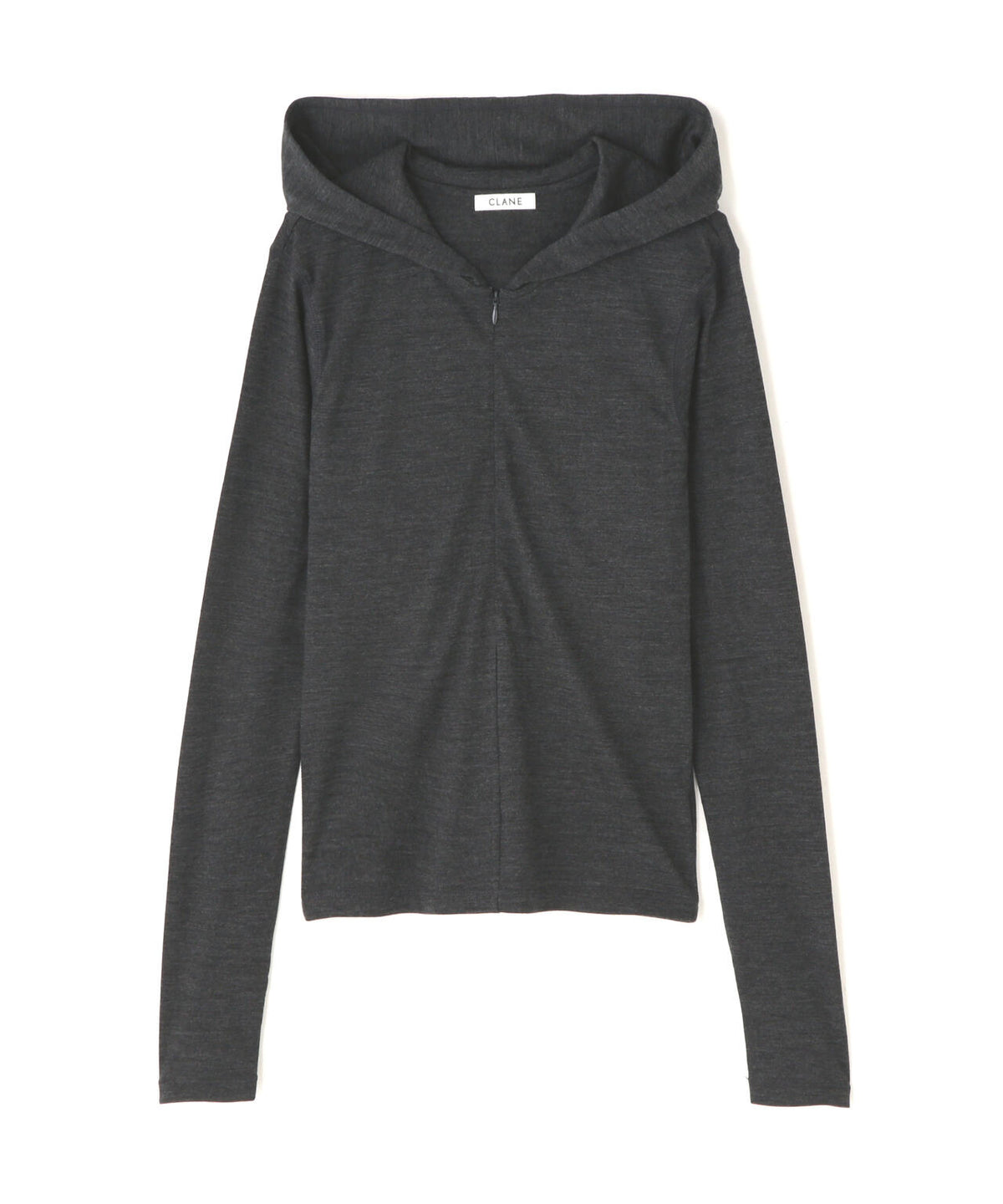 CLANE/クラネ/HALF ZIP WOOL HOODED TOPS