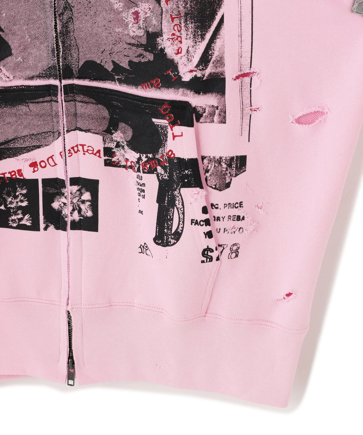 emary/エメリー/Damaged Scarred Cd Zip Hoodie