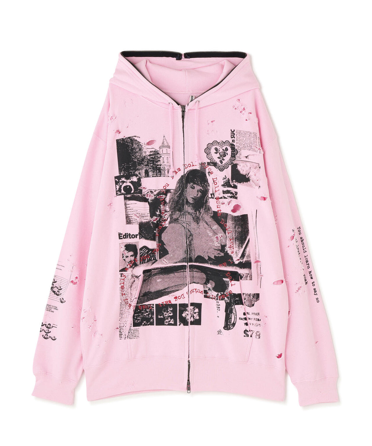 emary/エメリー/Damaged Scarred Cd Zip Hoodie