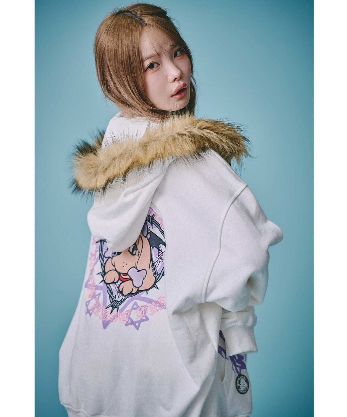 GALFY/ガルフィー/×松本いちか 小悪魔犬ふわふわフードZIPパーカー