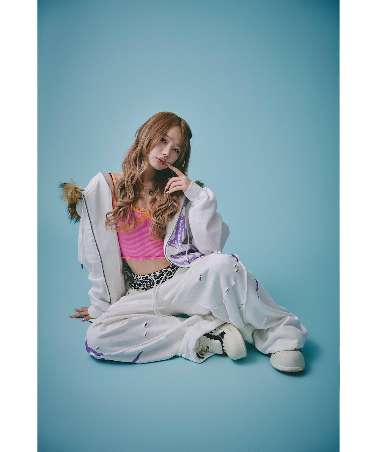 GALFY/ガルフィー/×松本いちか 小悪魔犬ふわふわフードZIPパーカー