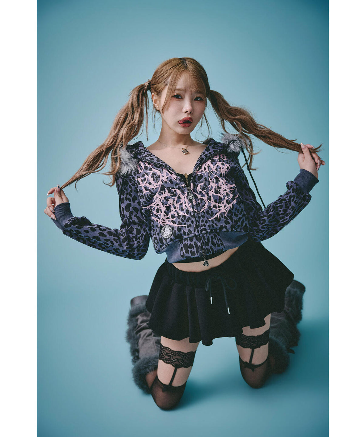 GALFY/ガルフィー/×松本いちか 小悪魔犬ふわふわフードZIPパーカー