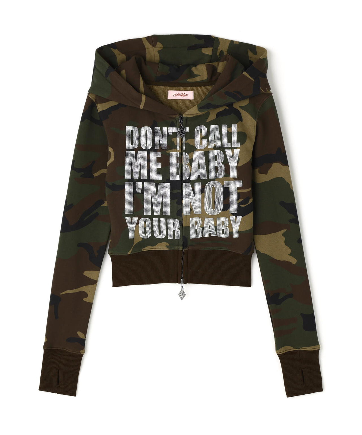SupBaby by SUPPLIER/Camo Not Your Baby Cropped Zip Hoodie