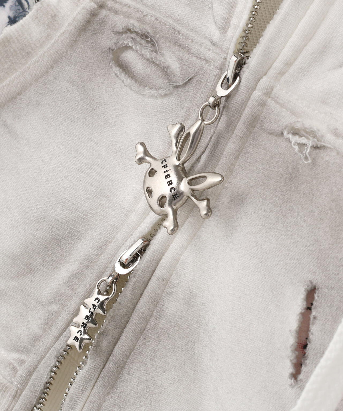 CFIERCE/フィアス/CASH RIPPED SLELES ZIP HOODIE