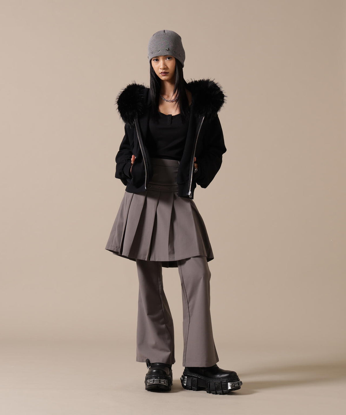 DankeSchon/ダンケシェーン/WOMEN FUR SWEAT HOODIE