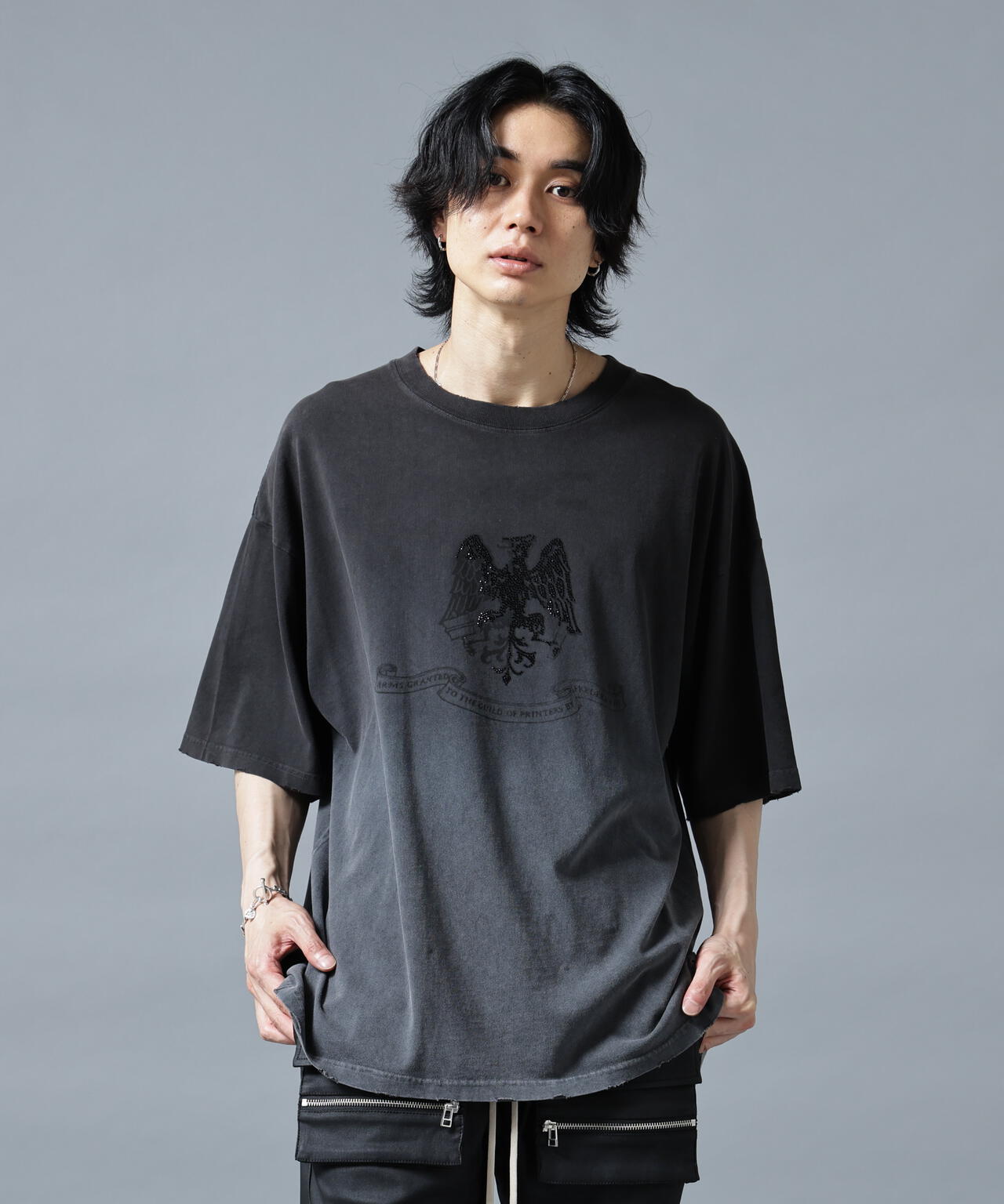 DankeSchon/ダンケシェーン/GRADATION RHINESTONE BIRD TEE