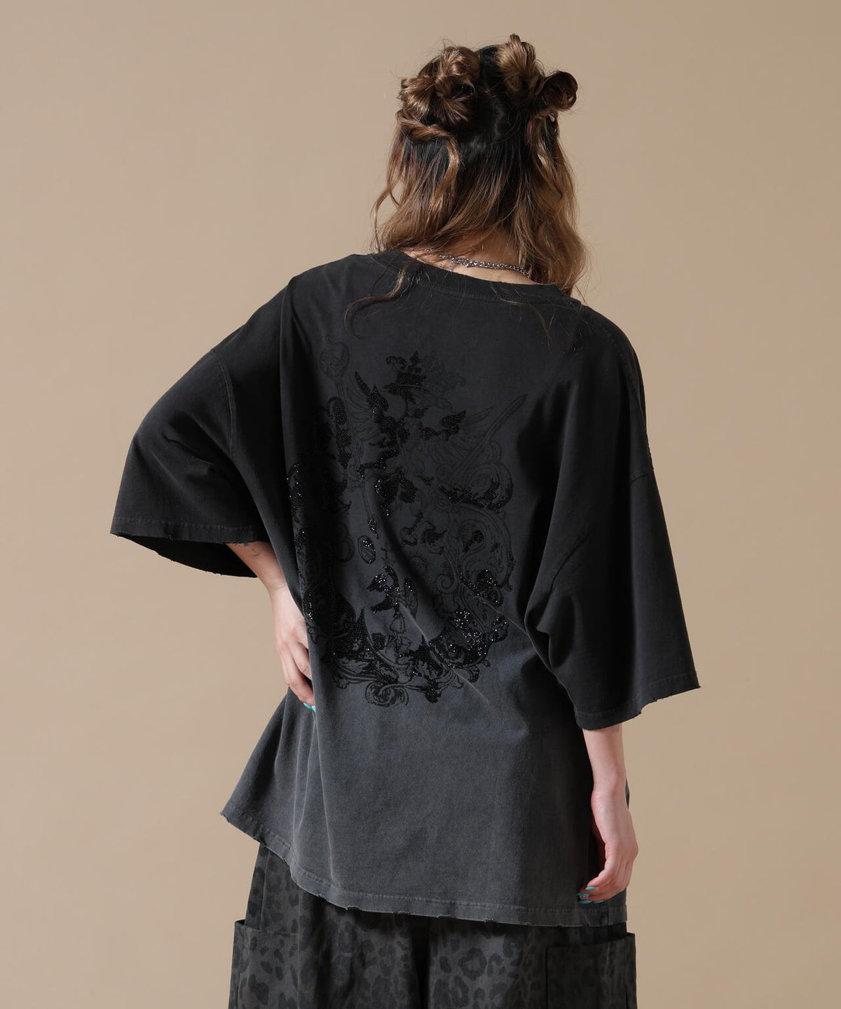 DankeSchon/ダンケシェーン/GRADATION RHINESTONE BIRD TEE