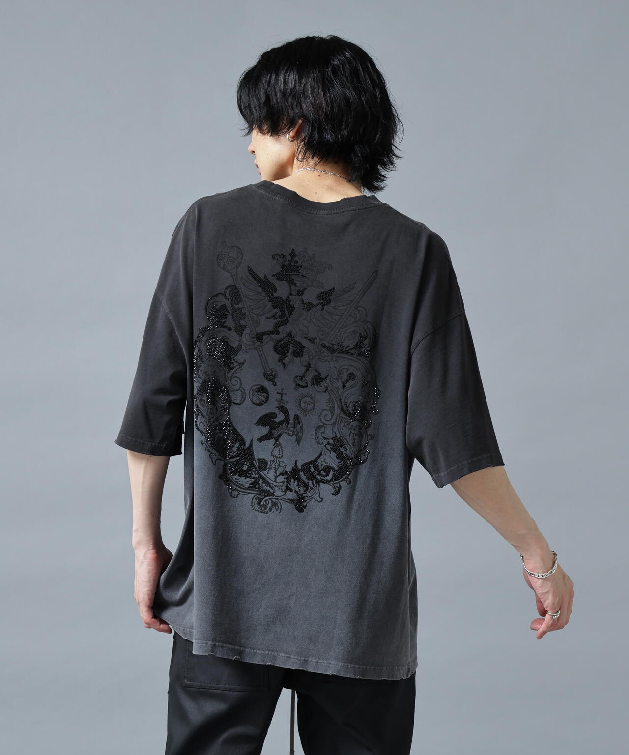 DankeSchon/ダンケシェーン/GRADATION RHINESTONE BIRD TEE