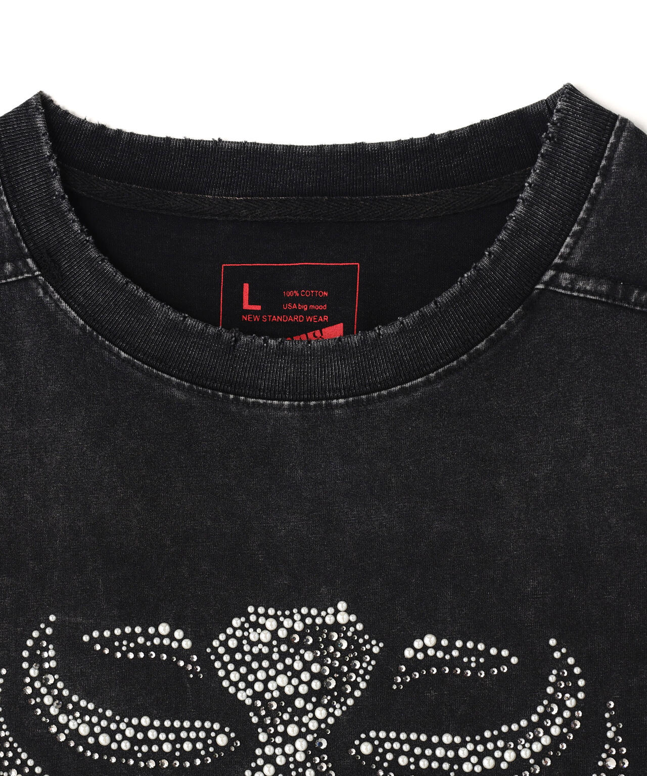 DankeSchon/ダンケシェーン/BRUST RHINESTONE BONE TEE