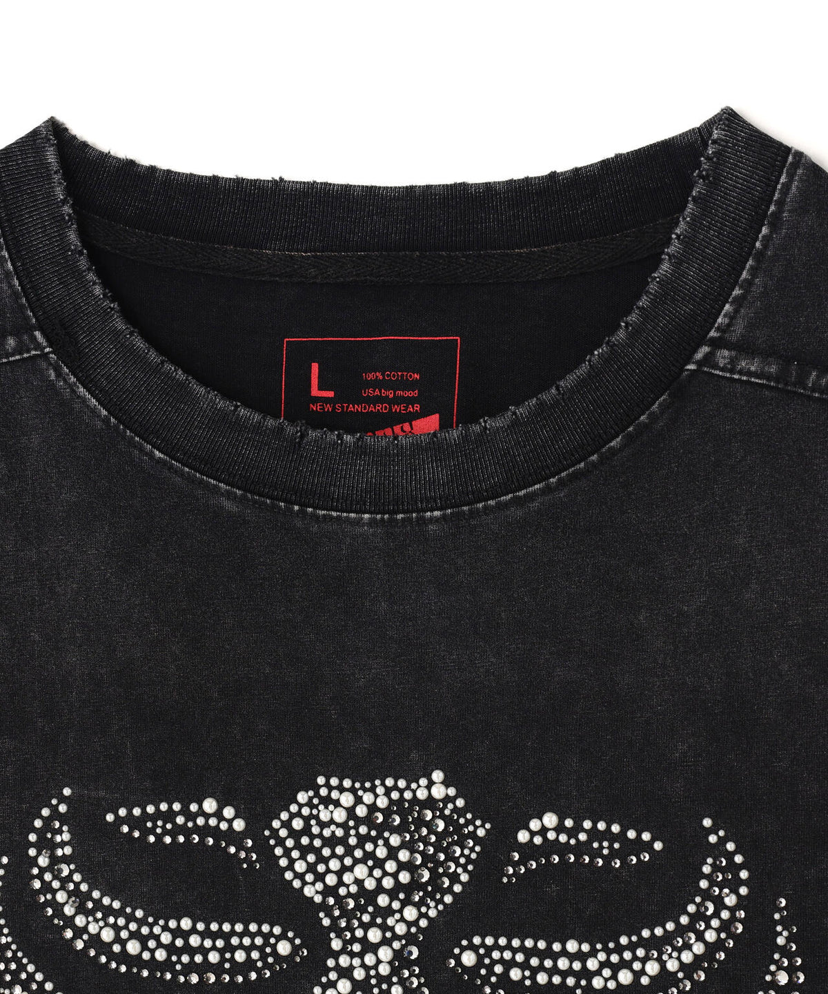 DankeSchon/ダンケシェーン/BRUST RHINESTONE BONE TEE