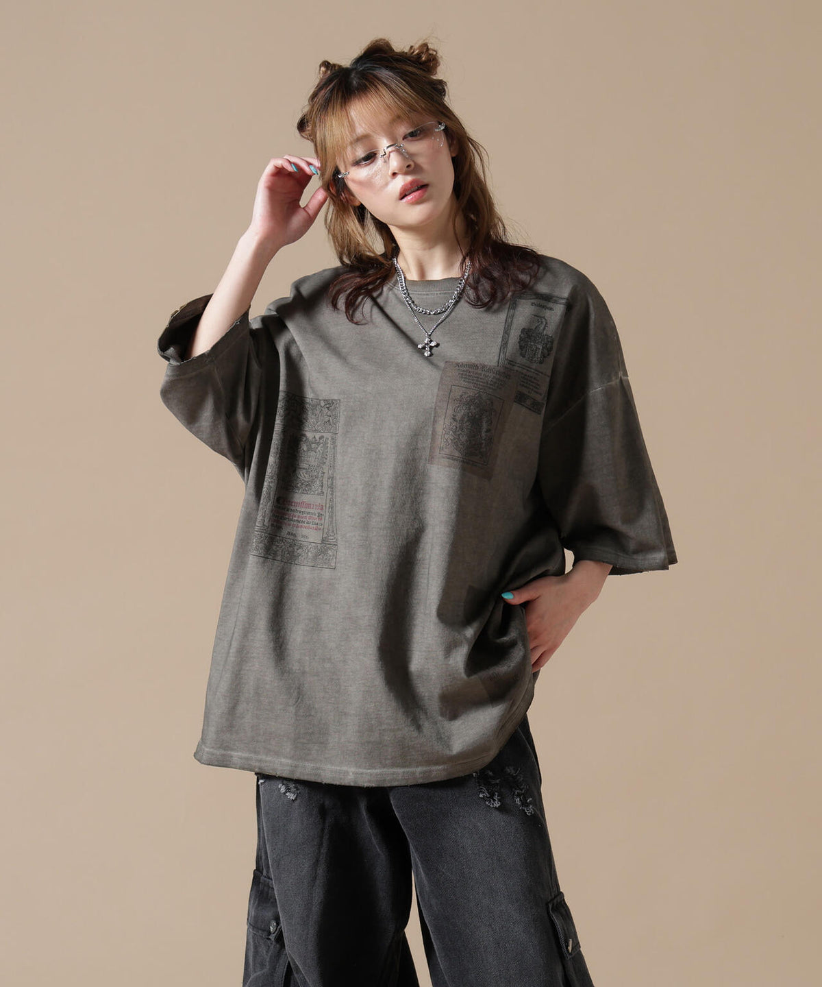DankeSchon/ダンケシェーン/SPRAY BURN LOGO TEE