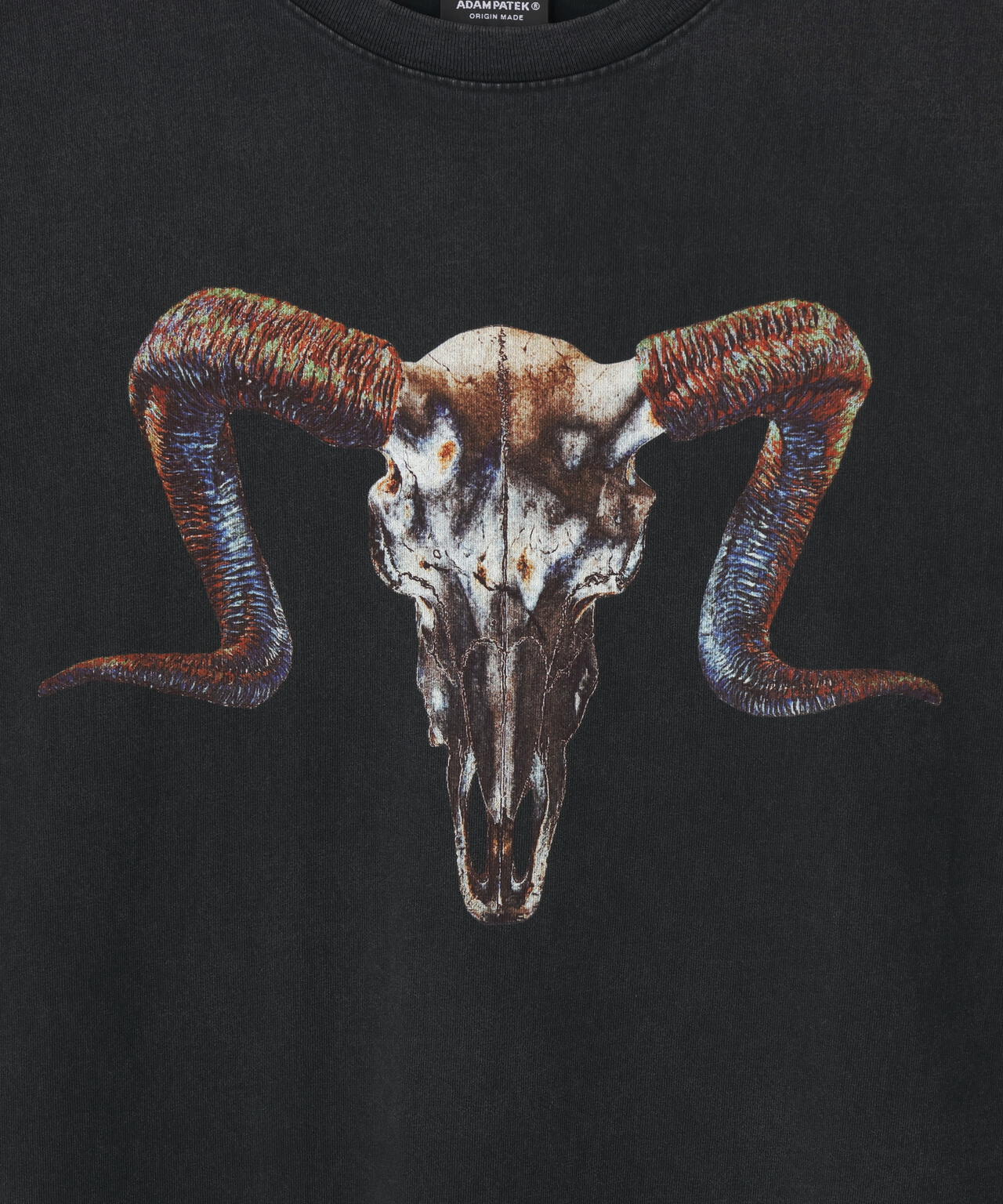 ADAMPATEK/アダムパテック/RED:BANSHEE Ram Skull Graphic short sleeve t-shirt