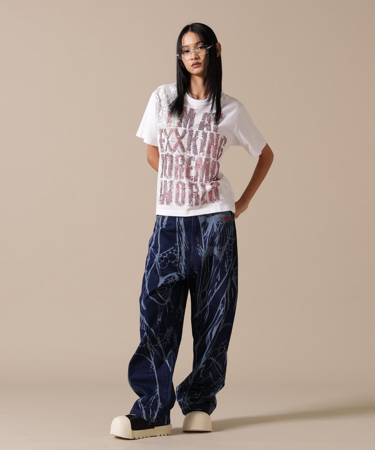 NoRemid/ノーリミッド/【LHP EXCLUSIVE】Logo Rhinestone S/S Tee