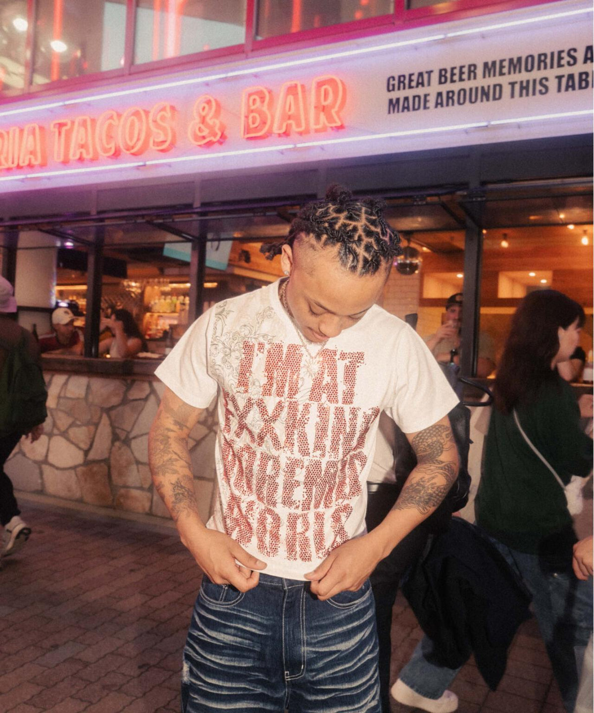 NoRemid/ノーリミッド/【LHP EXCLUSIVE】Logo Rhinestone S/S Tee