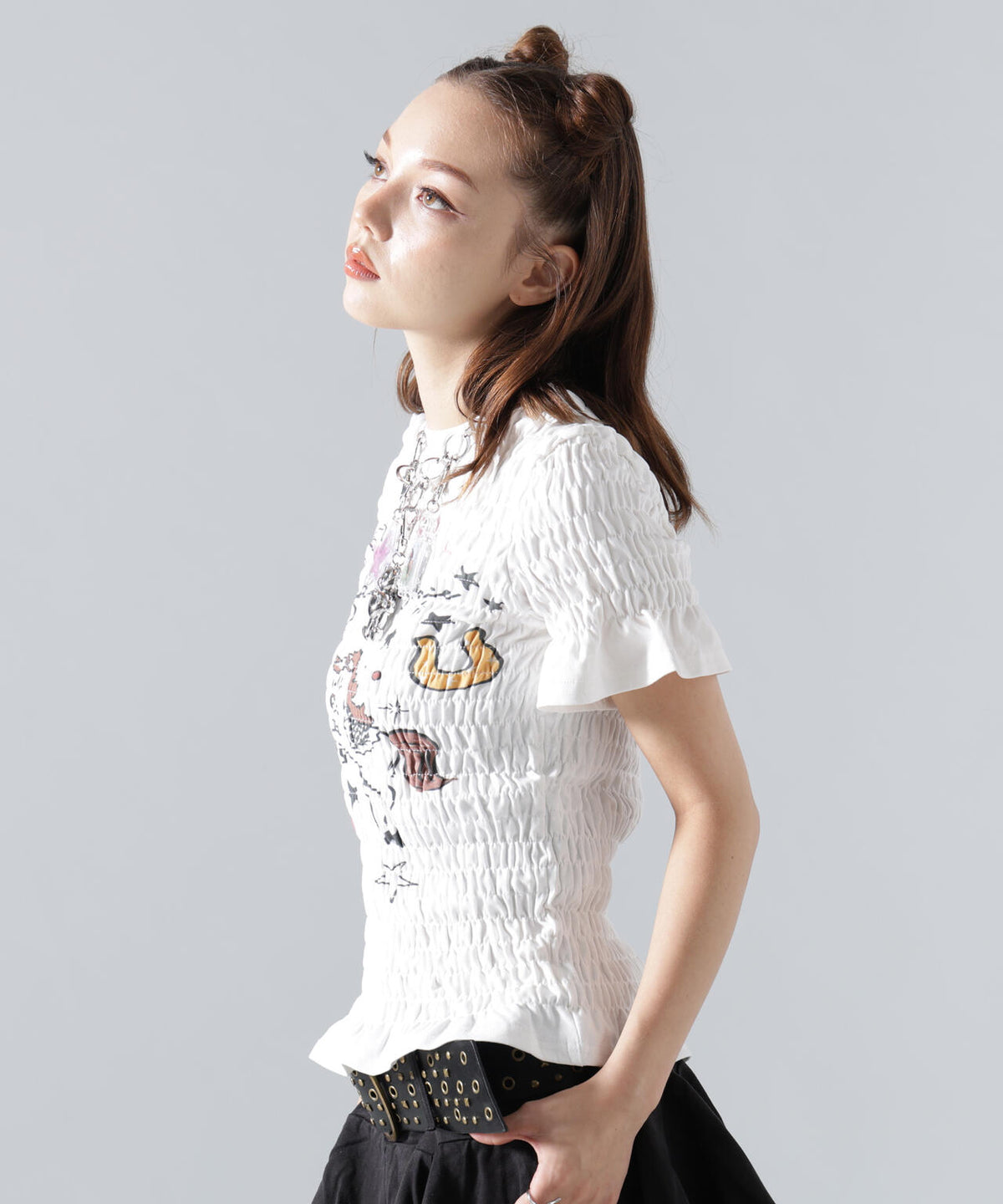 MAVYTH/メヴィス/SHIRRING PONY TEE