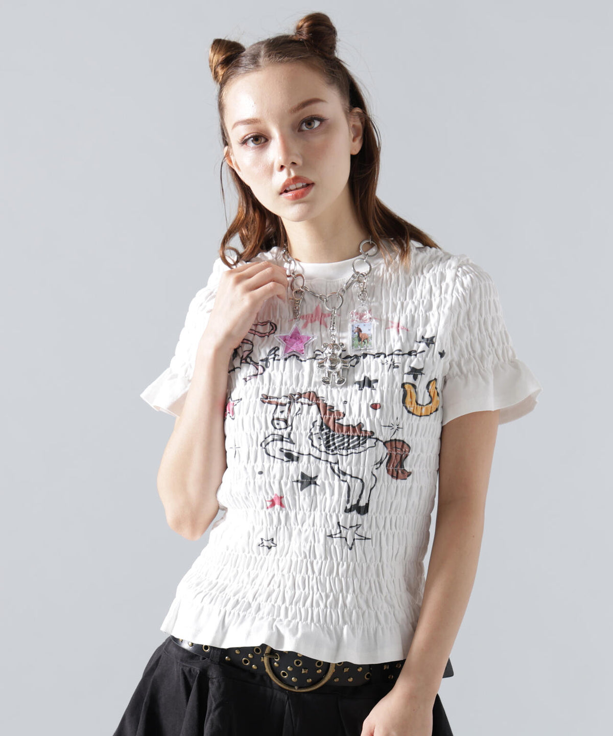MAVYTH/メヴィス/SHIRRING PONY TEE