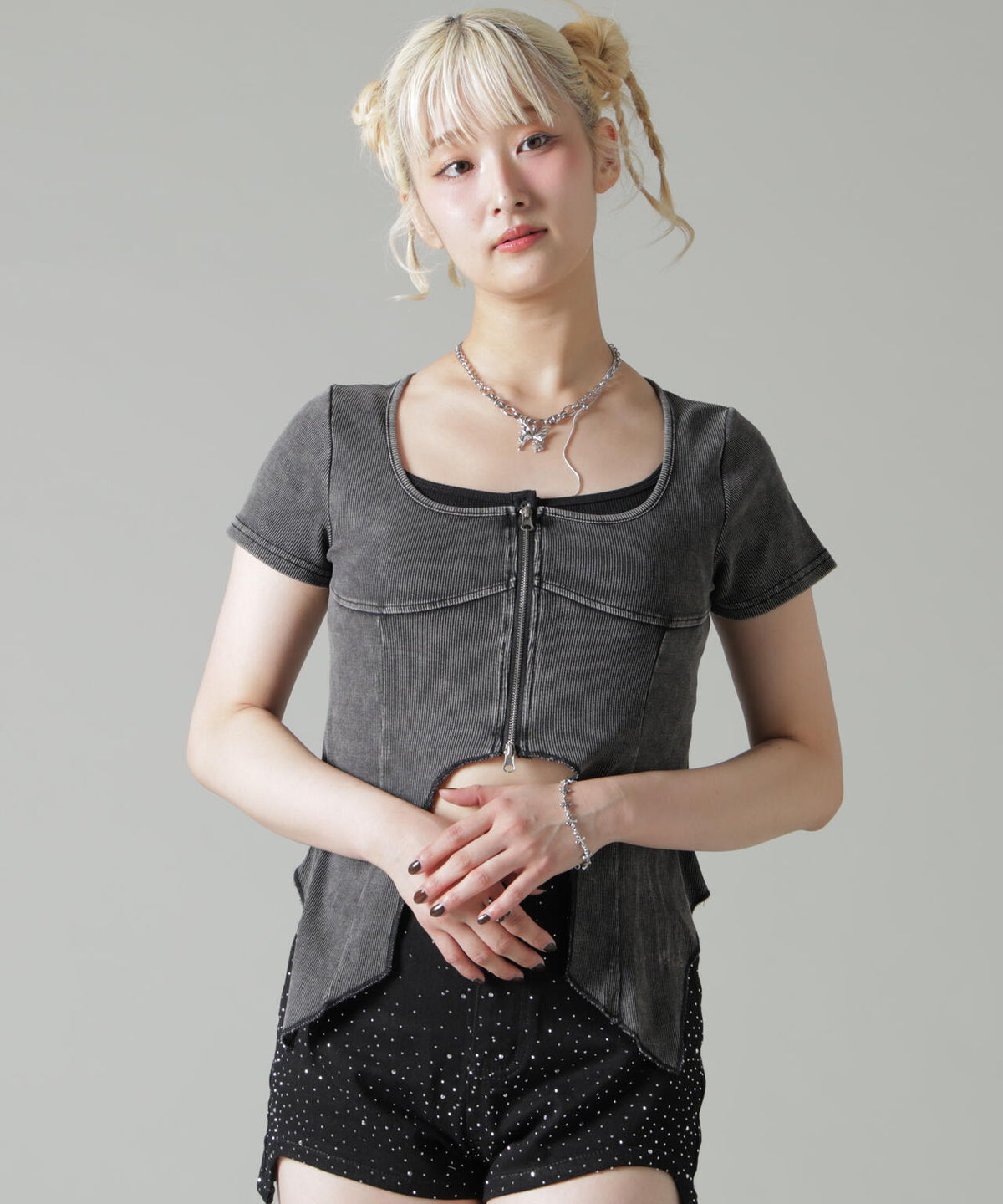 MAVYTH/メヴィス/FRONT ZIP SHORT TOPS