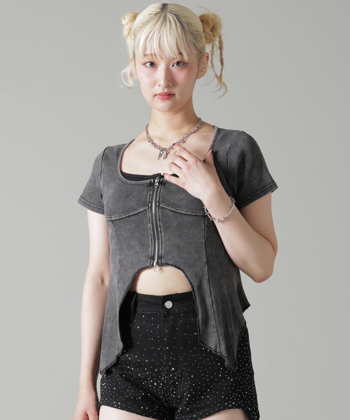 MAVYTH/メヴィス/FRONT ZIP SHORT TOPS