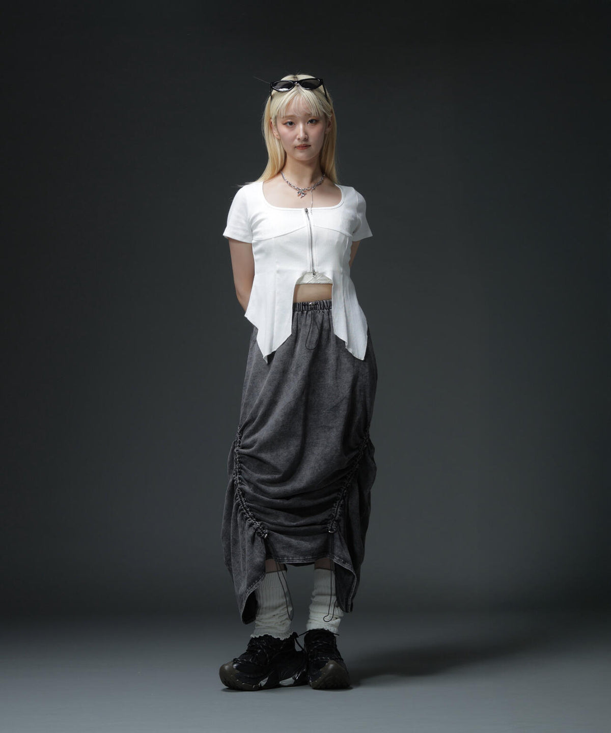 MAVYTH/メヴィス/FRONT ZIP SHORT TOPS