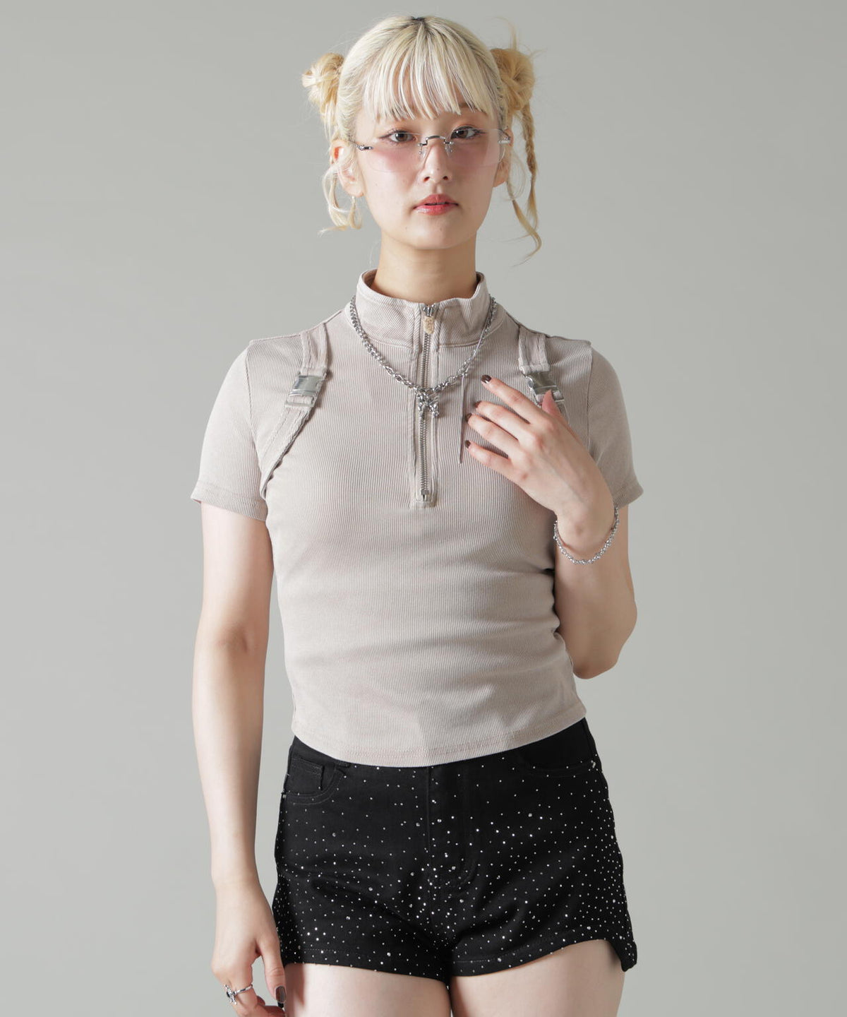 MAVYTH/メヴィス/HALF ZIP BELT TOPS