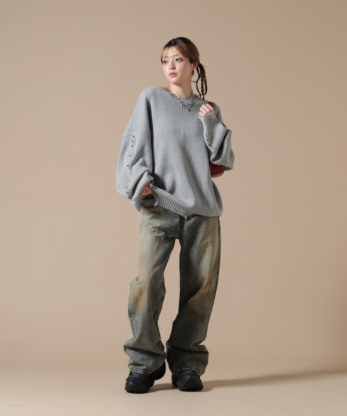 DankeSchon/ダンケシェーン/COTTON WJQ STUDS CREWNECK