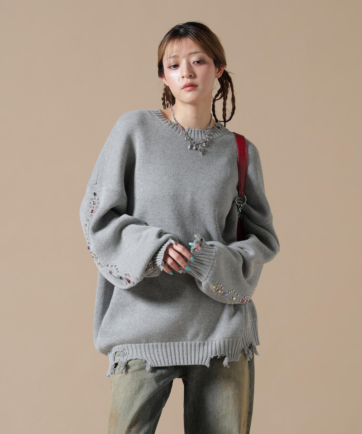 DankeSchon/ダンケシェーン/COTTON WJQ STUDS CREWNECK