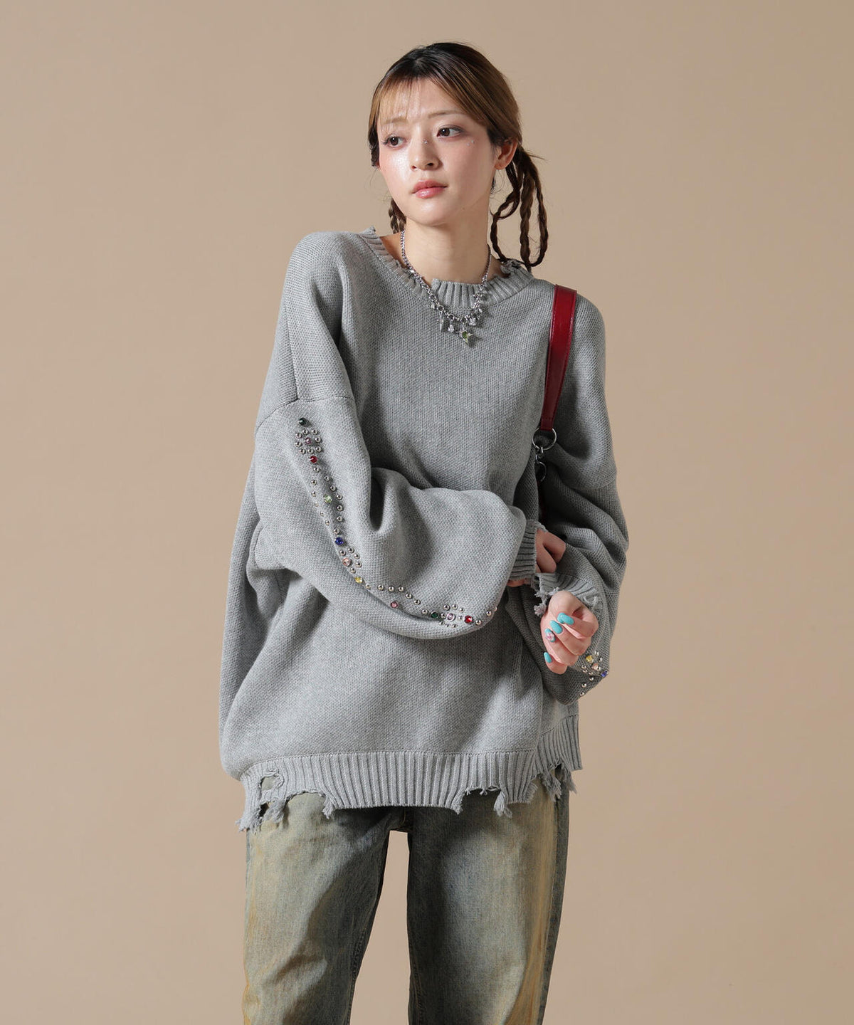 DankeSchon/ダンケシェーン/COTTON WJQ STUDS CREWNECK