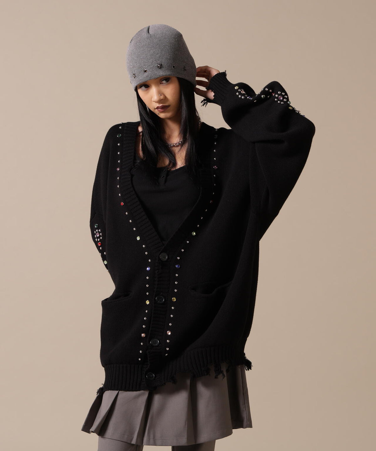 DankeSchon/ダンケシェーン/COTTON WJQ STUDS CARDIGAN